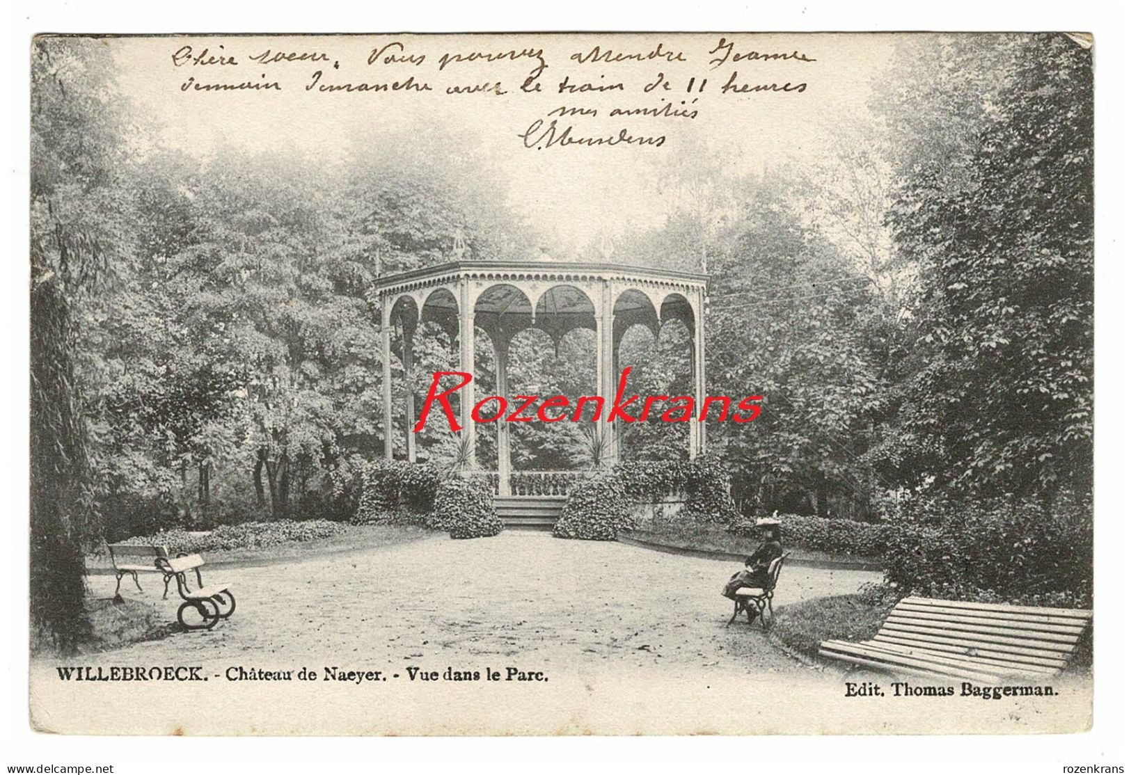 Willebroek WILLEBROECK - Kasteel Château De Naeyer. Vue Dans Le Parc Geanimeerd Mark Met Kiosk - Willebroek