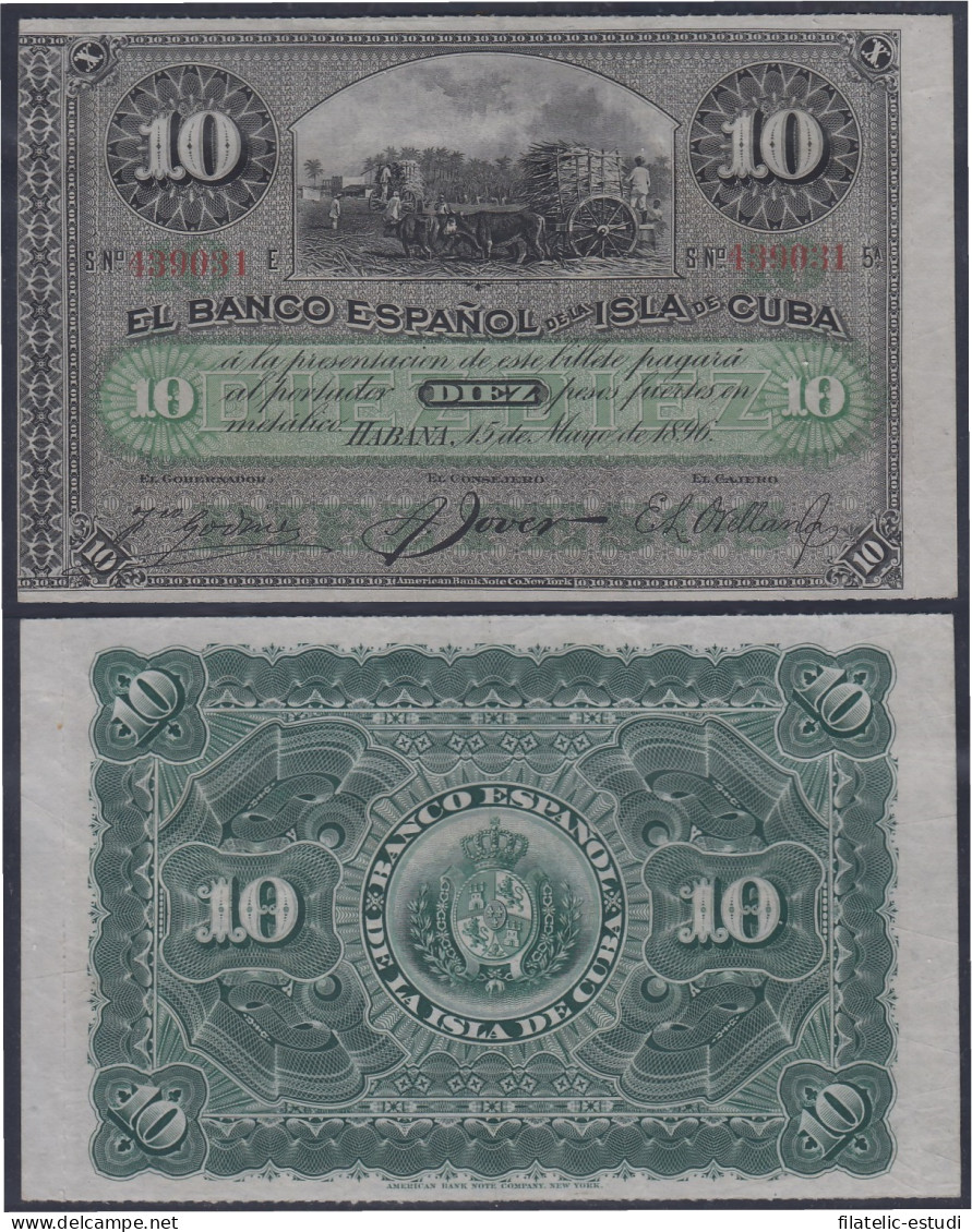 Cuba 10 Pesos 1896 Billete Banknote Sin Circular - Cuba