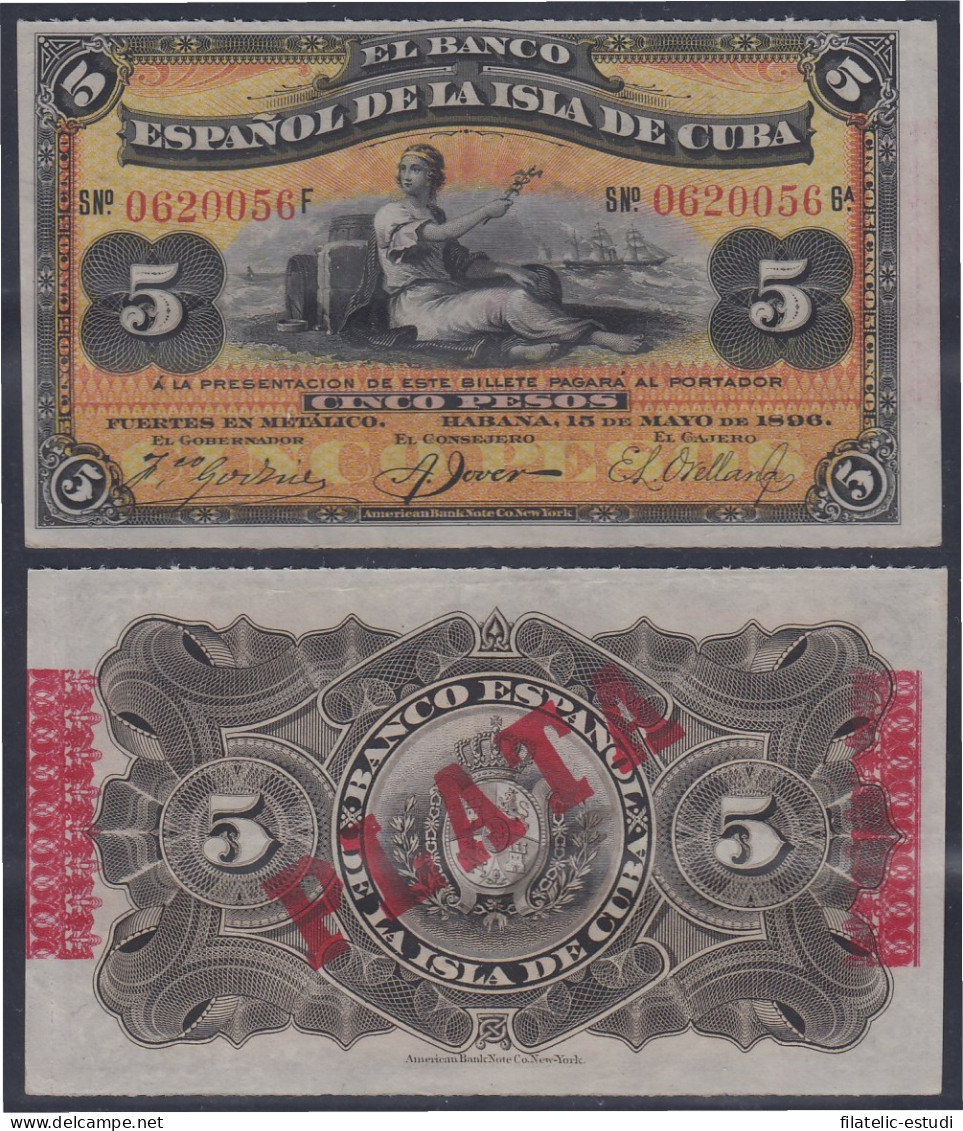 Cuba 5 Pesos 1896 Billete Banknote Sin Circular - Cuba