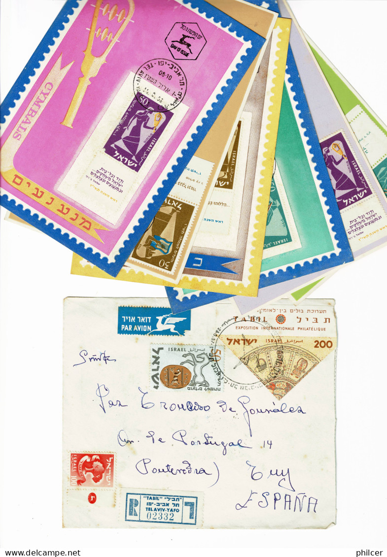 Israel, 1956, 6 Post Card And 1 Envelope - Cartas & Documentos