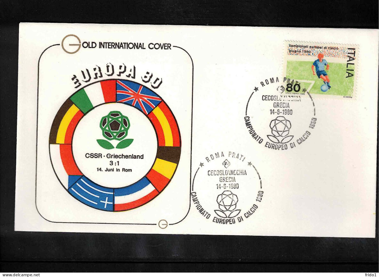 Italy 1980 European Football Championship Italy  - Football Match Czechoslovakia - Greece Interesting Cover - Eurocopa (UEFA)