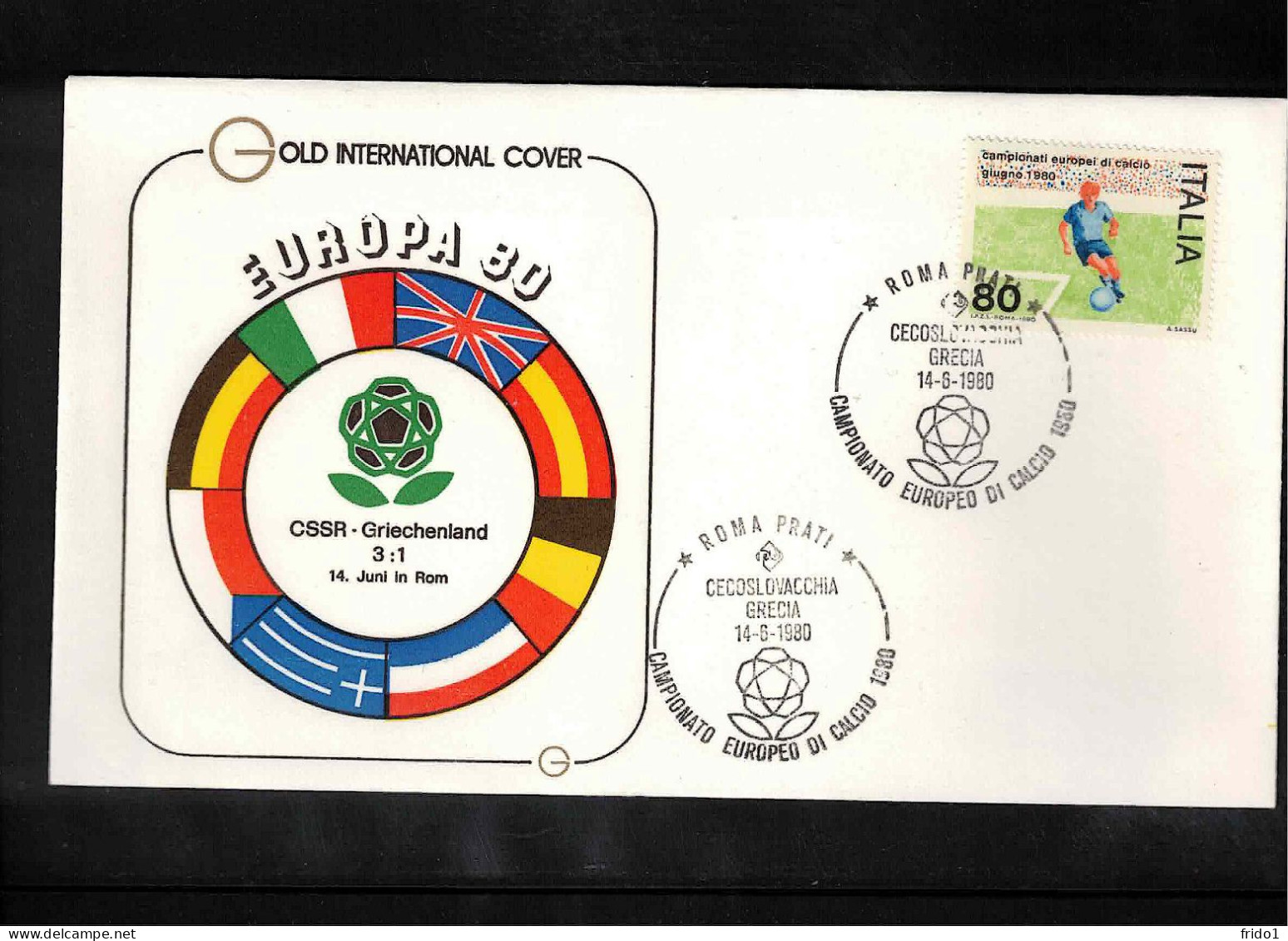 Italy 1980 European Football Championship Italy  - Football Match Czechoslovakia - Greece Interesting Cover - Championnat D'Europe (UEFA)