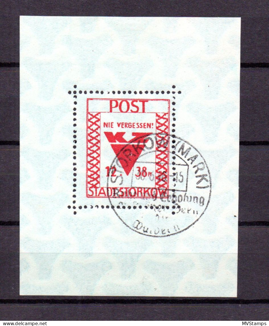 Storkow (Germany) 1946 Sheet Fascisme Stamp (Michel Block 2) Nice Used - Used