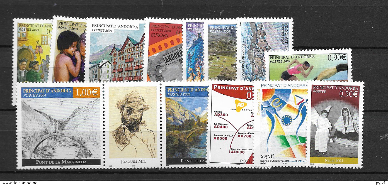 2004  MNH Andorra (French), Year  Complete According To Michel, Postfris** - Ganze Jahrgänge