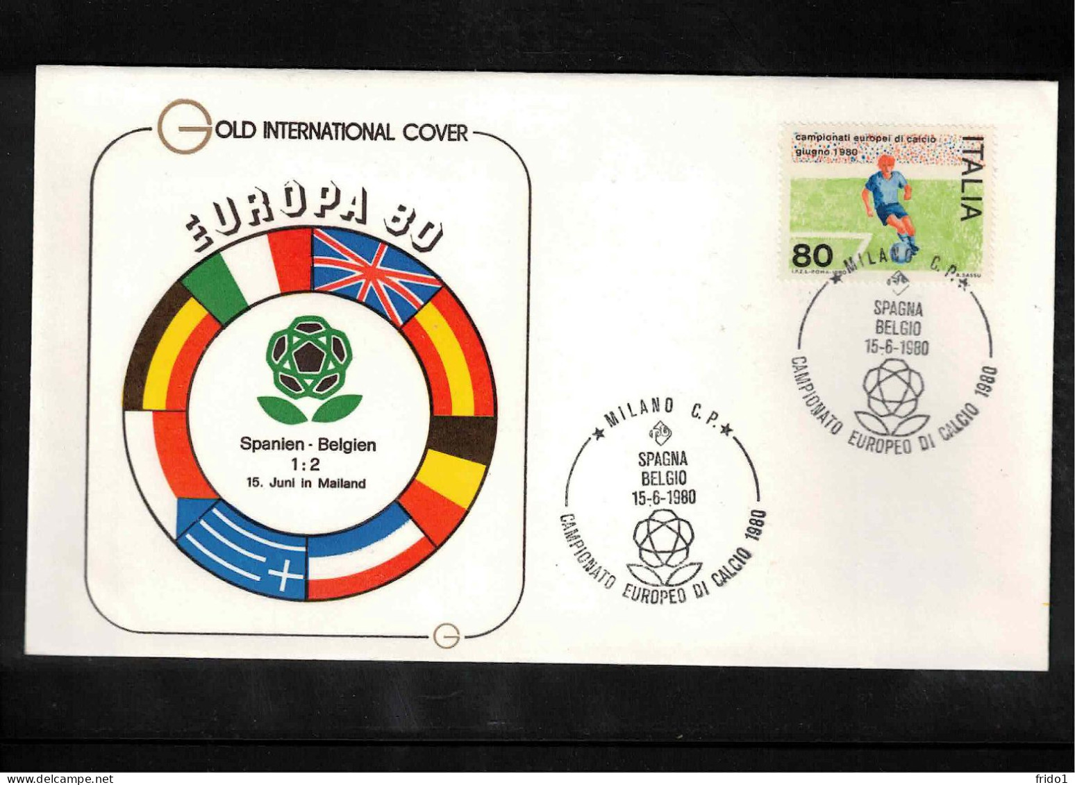 Italy 1980 European Football Championship Italy  - Football Match Spain - Belgium Interesting Cover - Europees Kampioenschap (UEFA)