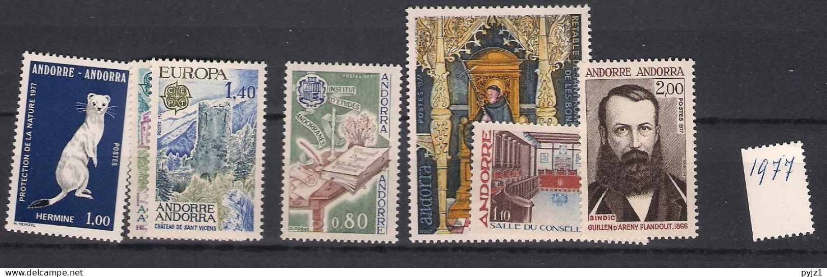 1977 MNH Andorra (French), Year  Complete According To Michel, Postfris** - Ganze Jahrgänge