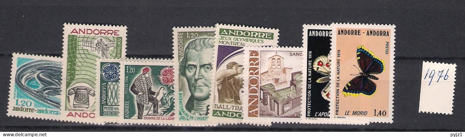1976 MNH Andorra (French), Year  Complete According To Michel, Postfris** - Années Complètes