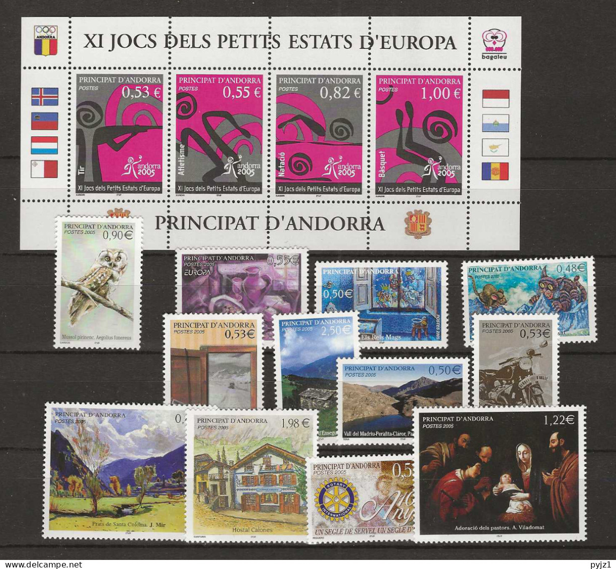 2005 MNH Andorra (French), Year  Complete According To Michel, Postfris** - Ganze Jahrgänge