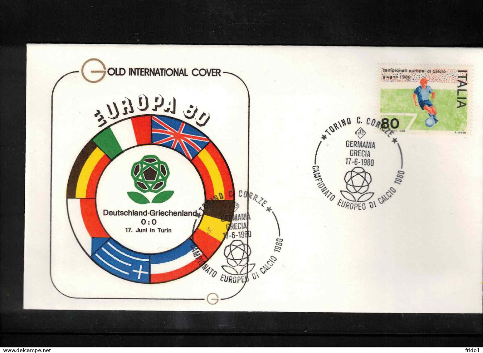 Italy 1980 European Football Championship Italy  - Football Match Germany - Greece Interesting Cover - Championnat D'Europe (UEFA)