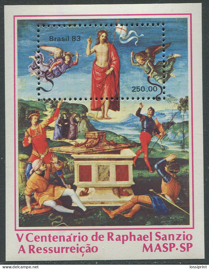 Brasil:Brazil:Unused Block Raphael Jesus Resurrection, 1983, MNH - Religión