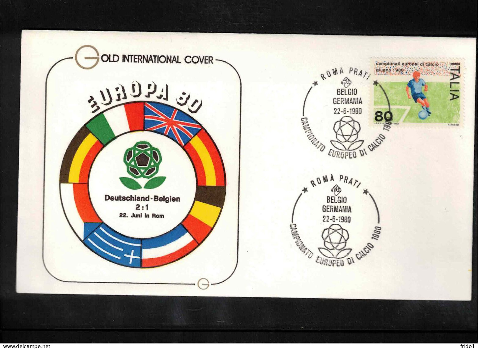 Italy 1980 European Football Championship Italy  - Football Match Belgium - Germany Interesting Cover - Championnat D'Europe (UEFA)