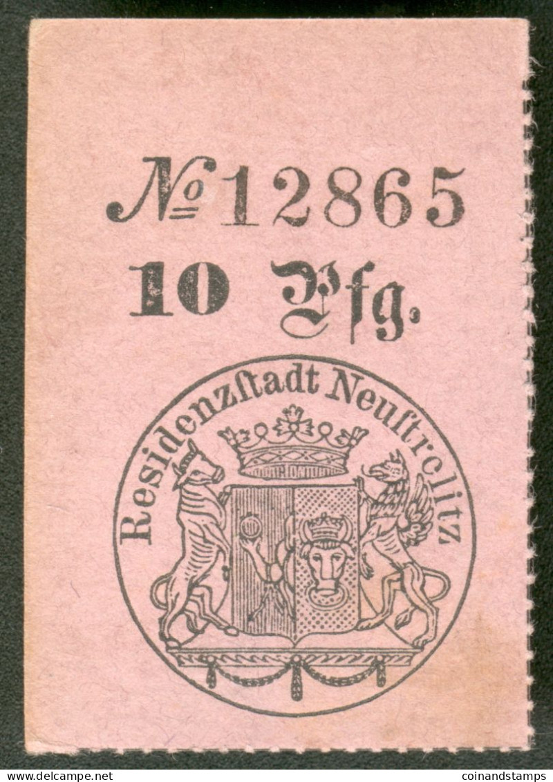 Mecklenburg-Strelitz 10 Pfennig Sogenanntes Hochtzeitgeld O.Jahr/Datum, Lila Kartonpapier, I-II - [ 1] …-1871 : Stati Tedeschi