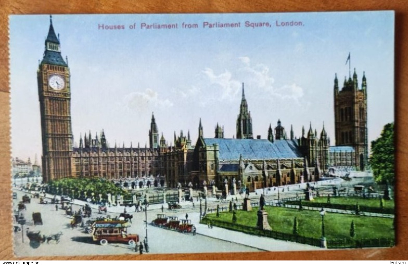 England London Houses Of Pairlament Viewed Form Parliament Square And Clear View To The Big Ben Postcard. - Houses Of Parliament