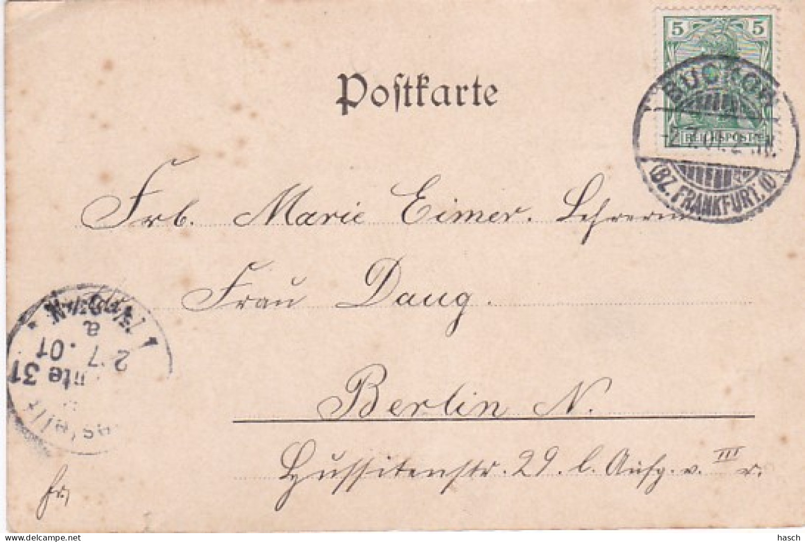 2791	97	Gruss Aus Buckow Märk. (Briefmarke Der Post 1901)(sehen Ecken) - Buckow