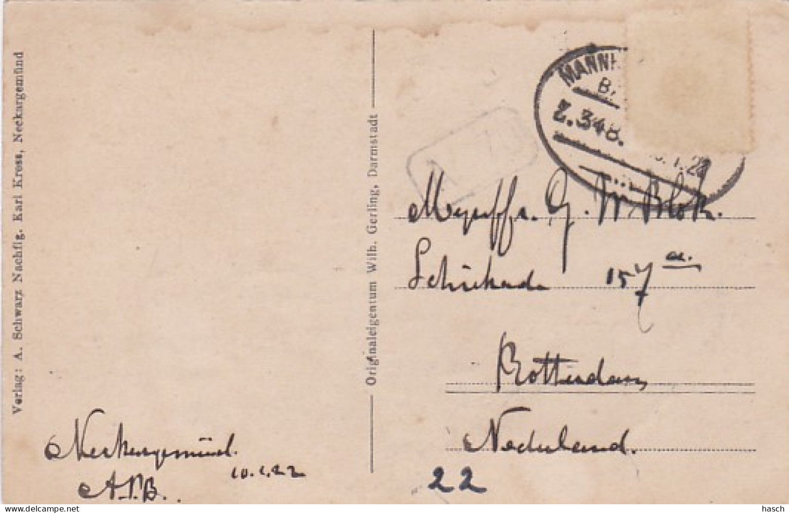 2791	109	Neckargemünd Mit Blick Auf Dilsberg 1922 (Sehr Kleine Falten Im Ecken) - Neckargemünd