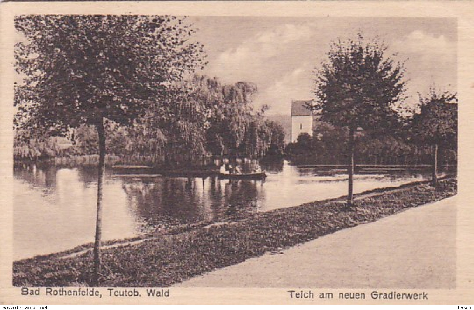 2791	191	Bad Rothenfelde, Teich Am Neuen Gradierwerk 1926 (Sehr Kleine Falten Im Ecken) - Bad Rothenfelde