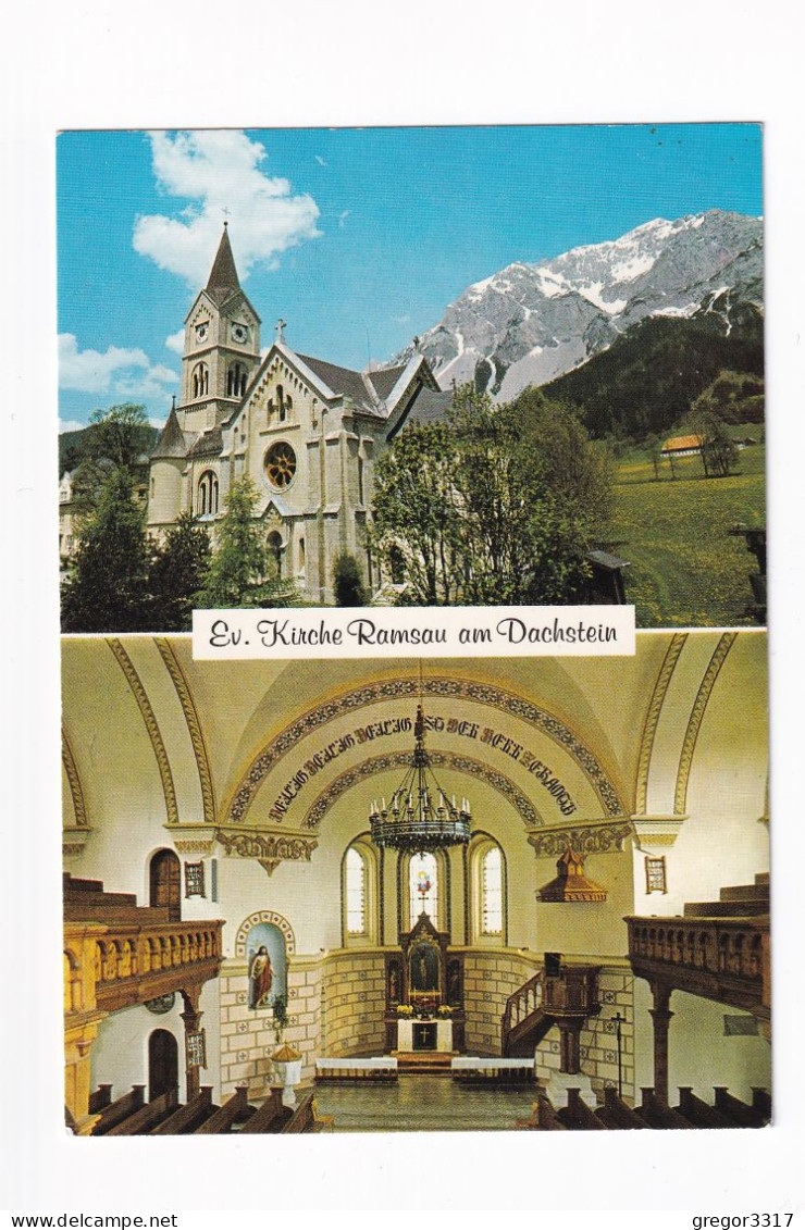 E5293) RAMSAU Am DACHSTEIN - Evang. Gemeindekirche - Tolle ZWEIBILD AK - Ramsau Am Dachstein