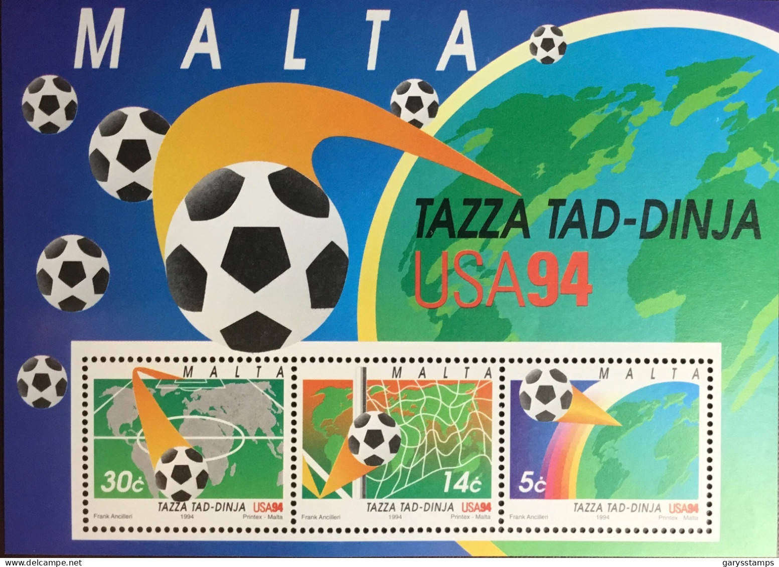Malta 1994 World Cup Minisheet MNH - Malte