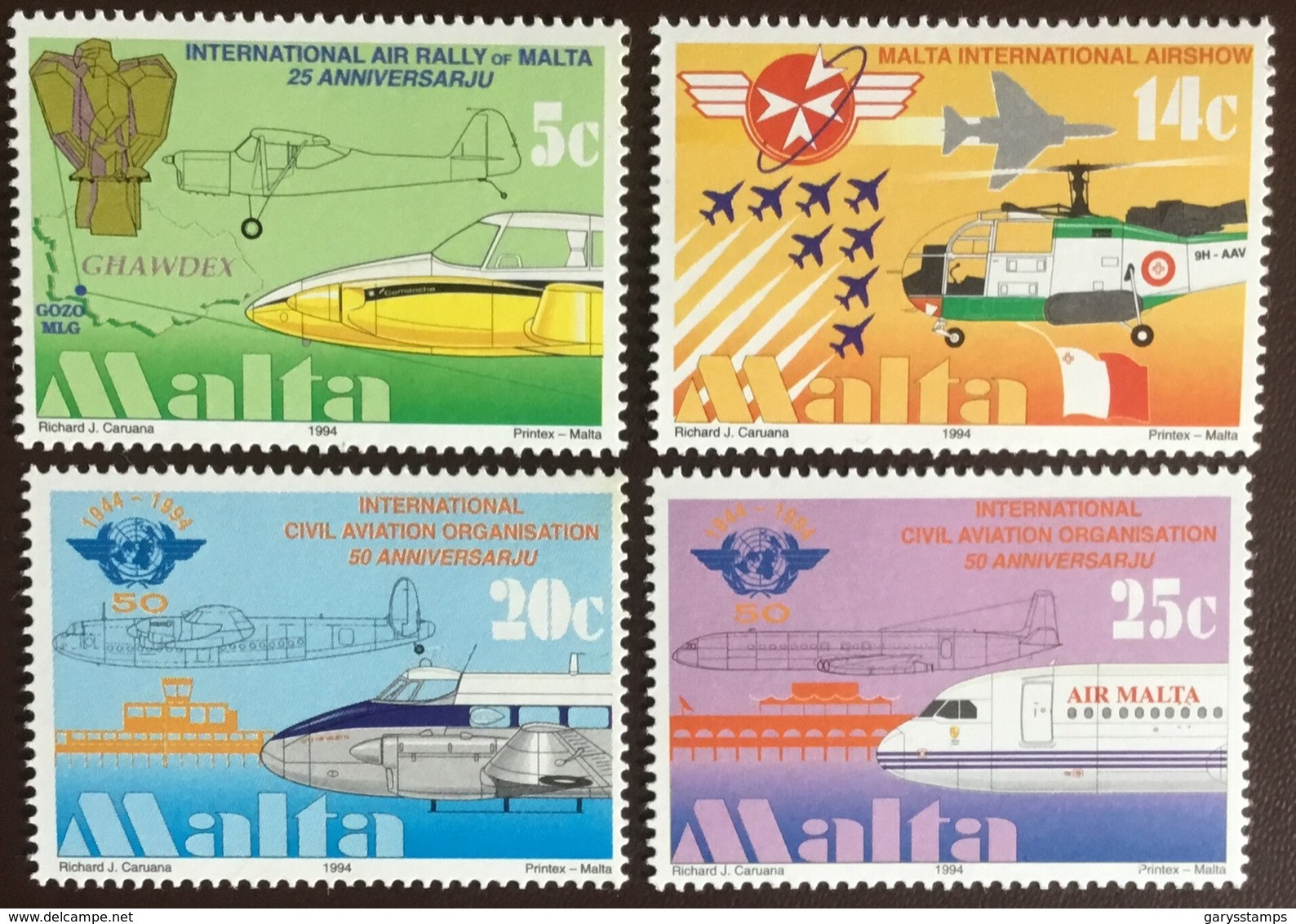 Malta 1994 Aviation Anniversaries Aircraft MNH - Malta