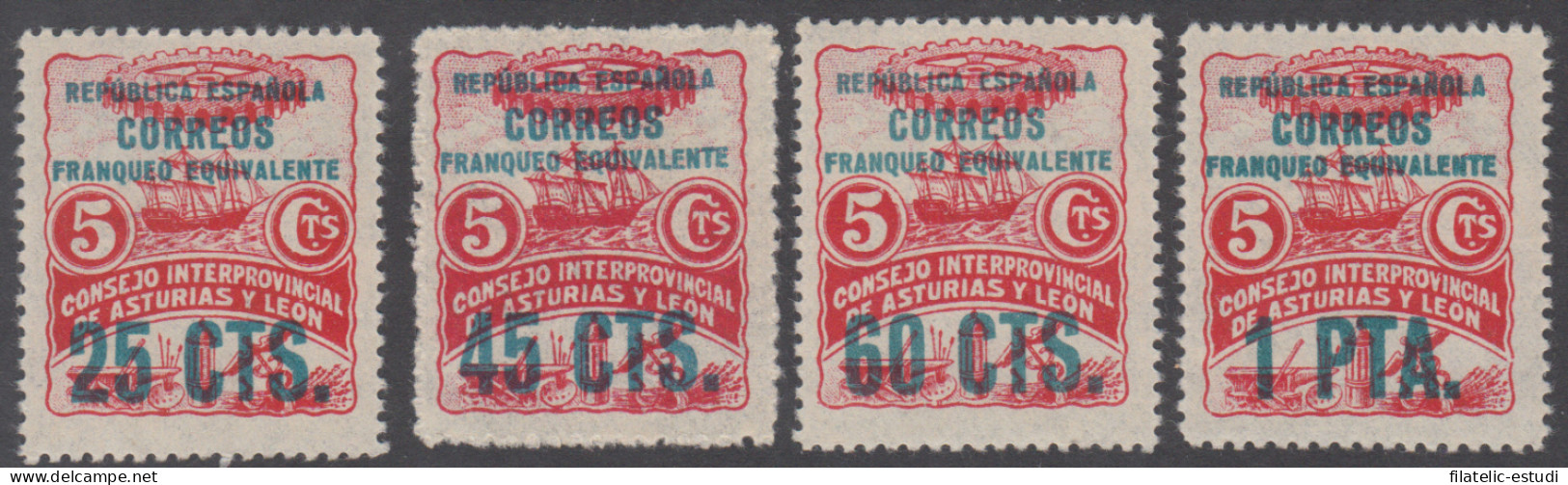 España Asturias Y León 8/11 1937 Barcos MNH - Asturias & Leon