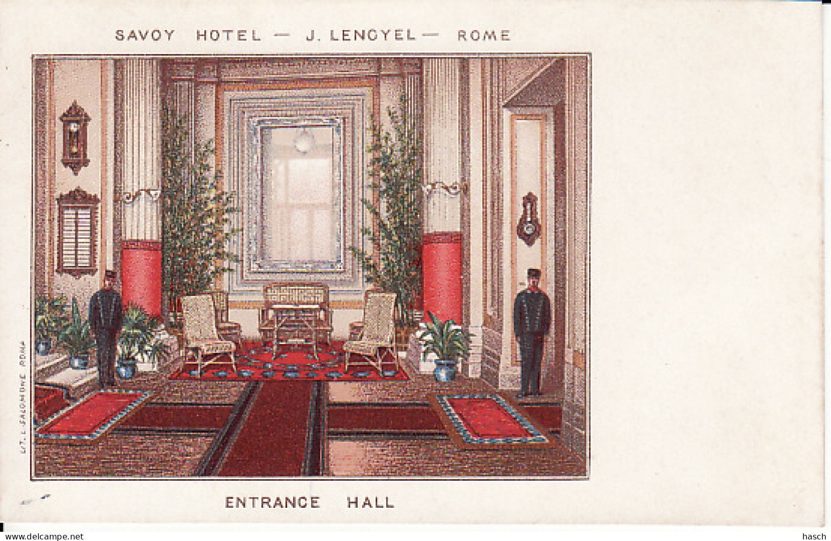 2794	116	Rome, Savoy Hotel Entrance Hall. - Bares, Hoteles Y Restaurantes