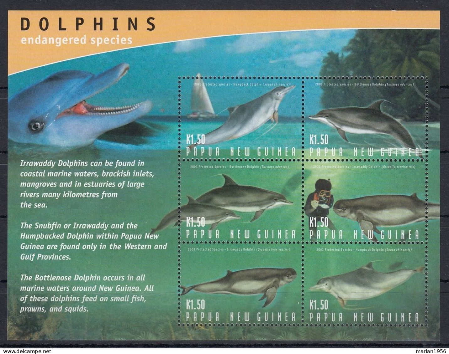 Papua New Guinea - DAUPHINS  - BF - MNH - Delfine