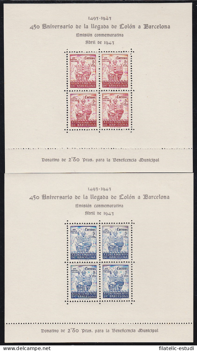 Barcelona 51/52 1943 Colon Columbus MNH - Barcelone