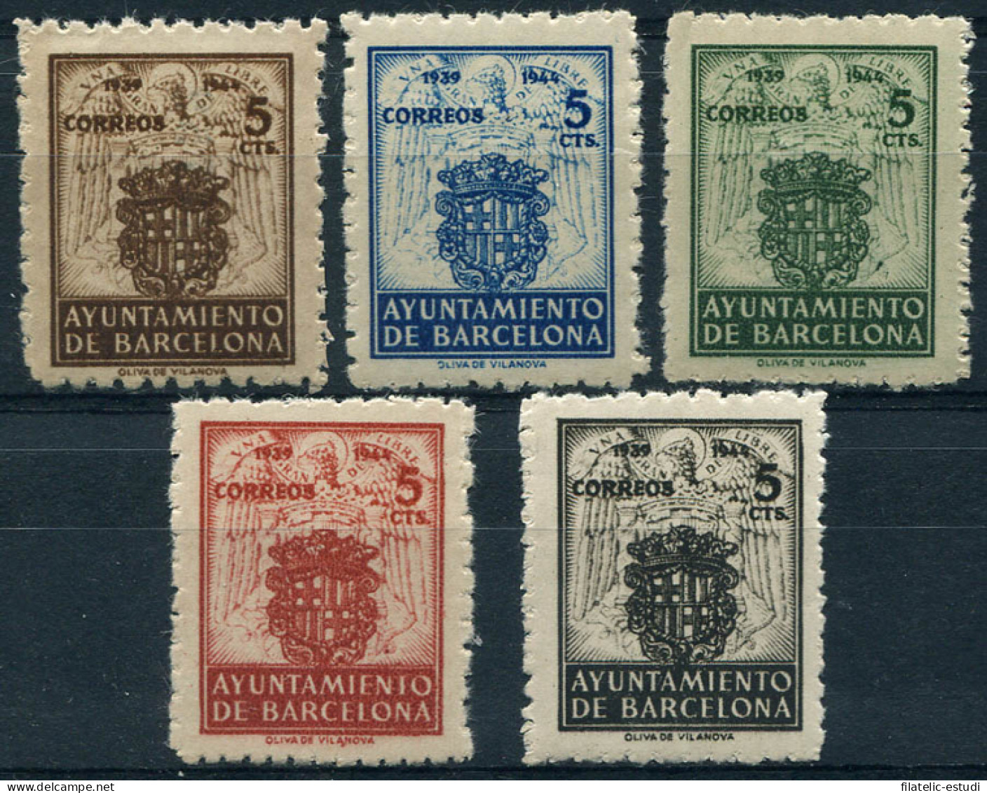 Barcelona 55/59 1944 Escudo Nacional  MNH - Barcelone