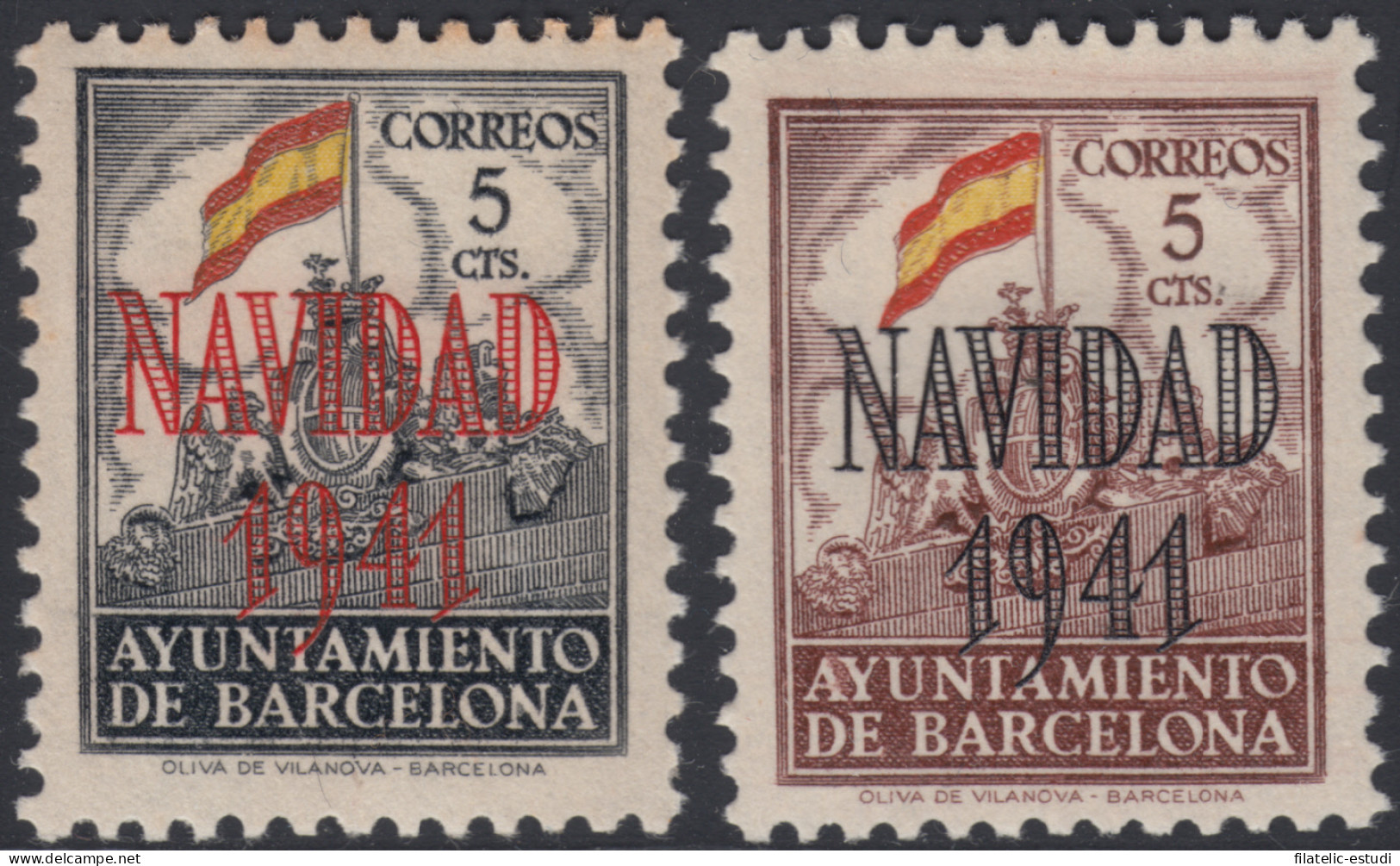 Barcelona SH 31/32 Navidad 1941 MNH - Barcellona