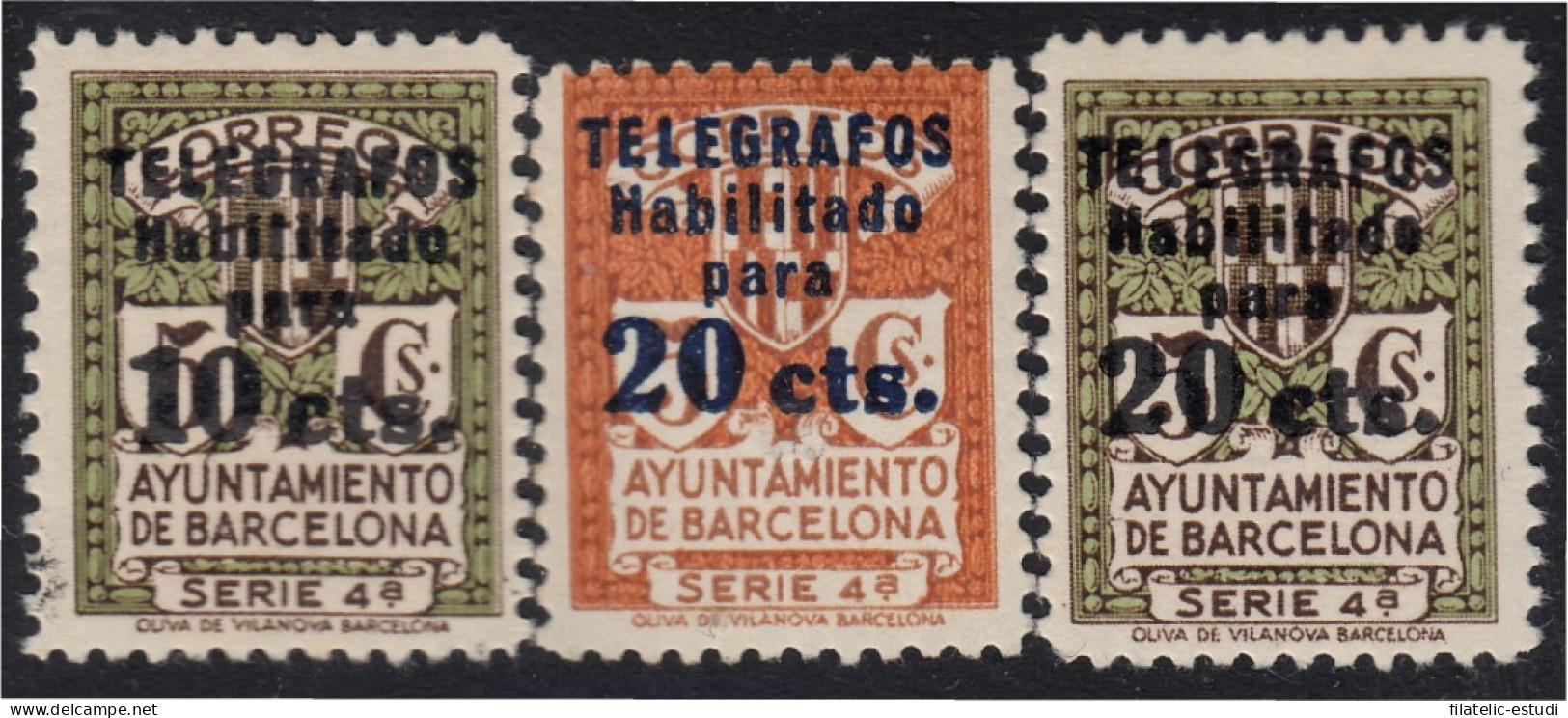 Barcelona Telégrafos 4/8 1934 Ayuntamiento Barcelona MH - Barcellona