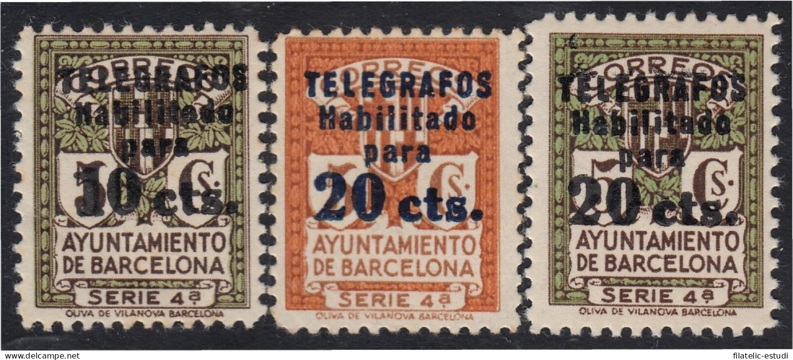Barcelona Telégrafos 10/12 1936-38 Ayuntamiento De Barcelona MNH - Barcellona