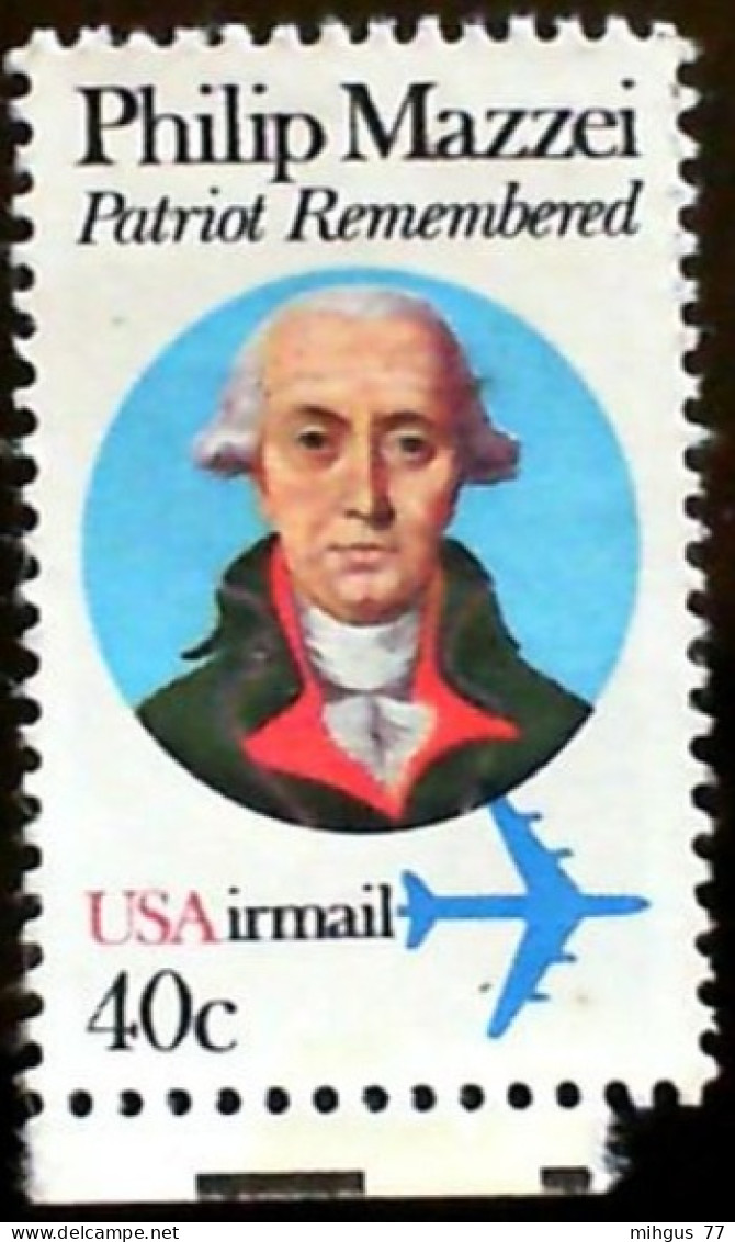 N° 92 PA92 Airmail, Philip Mazzei, Patriot Remembered Timbre Stamp USA Etats-Unis (1980) Oblitéré - Gebruikt