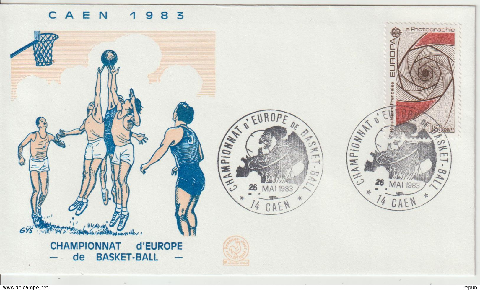 France 1983 Championnat D'Europe Basket-ball Caen - Gedenkstempels