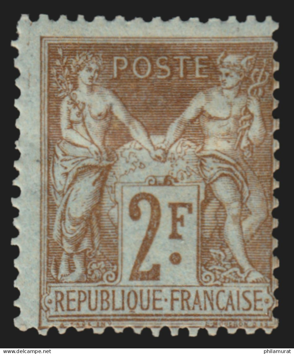 N°105, Sage 2fr Bistre (N Sous B), Neuf * Avec Charnière - B/TB - 1898-1900 Sage (Type III)