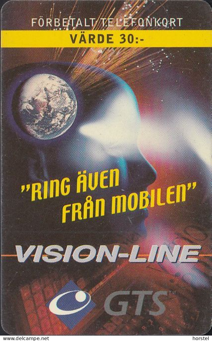 Schweden Prepaid - GTS Vision Line - World - Värde 30:- - Zweden