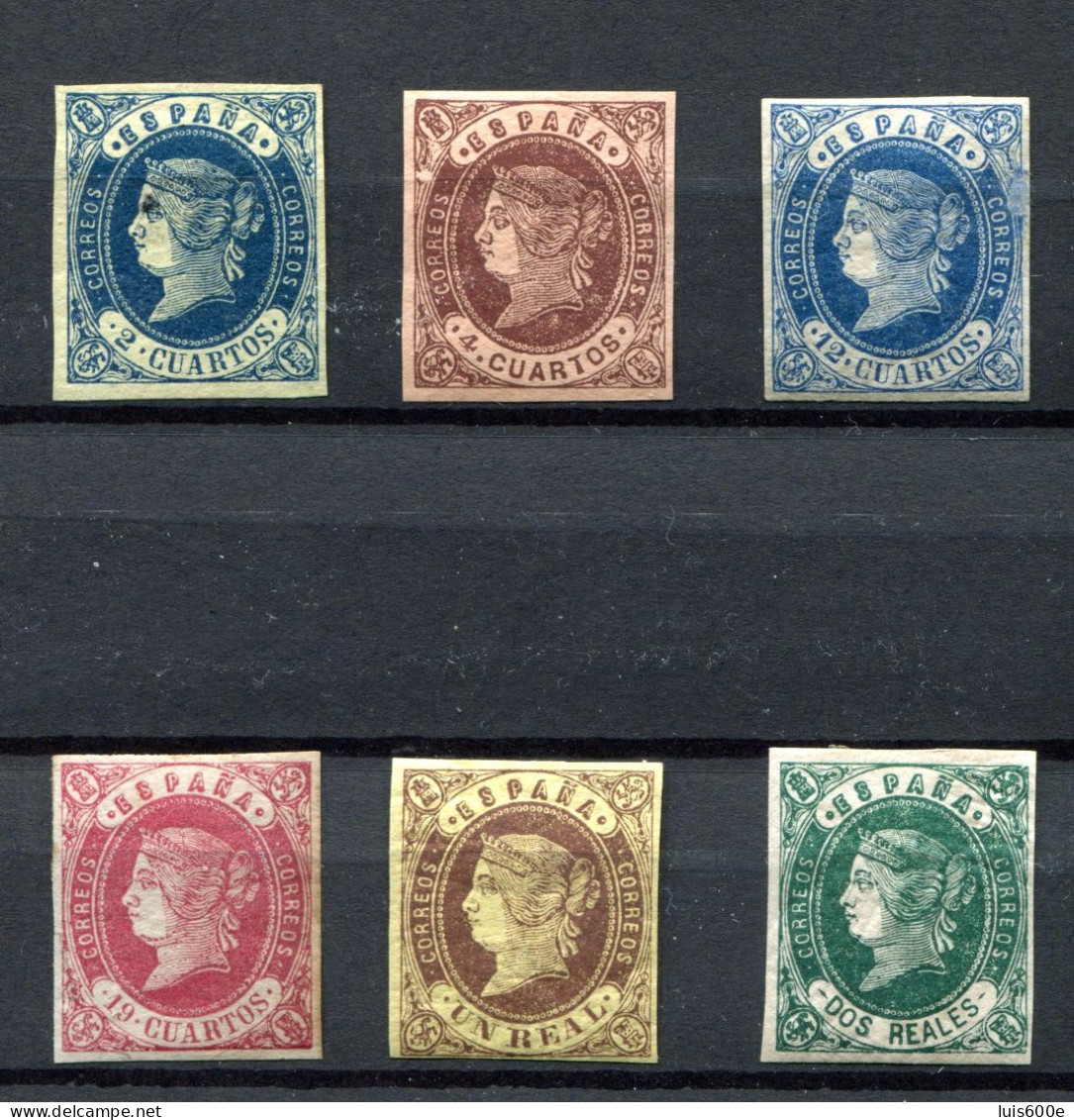 1862.ESPAÑA.EDIFIL 57/62*.NUEVOS CON FIJASELLOS(MH)VALOR CLAVE CERTIFICADO CEM.CATALOGO 490€ - Postfris – Scharnier