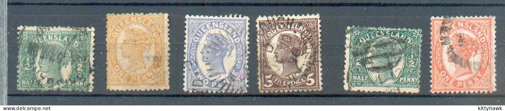B 172 - QUEENSLAND - YT 69-70-71-73-75-76 ° Obli - Used Stamps