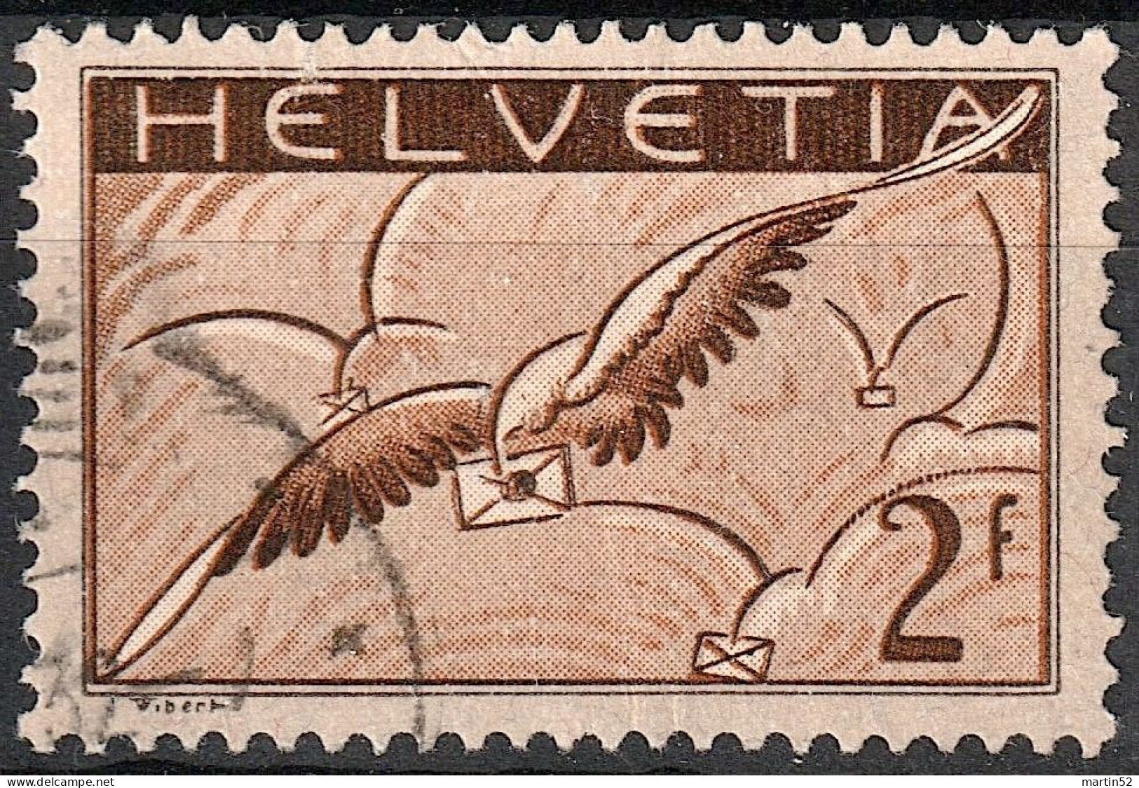 Schweiz Suisse 1930: Brieftaube  Pigeon Dove Zu Flug 13y Mi 245x Yv PA13 (glatt Lisse) ⊙ GENÈVE ?.?.32 (Zu CHF 140.00 - Oblitérés