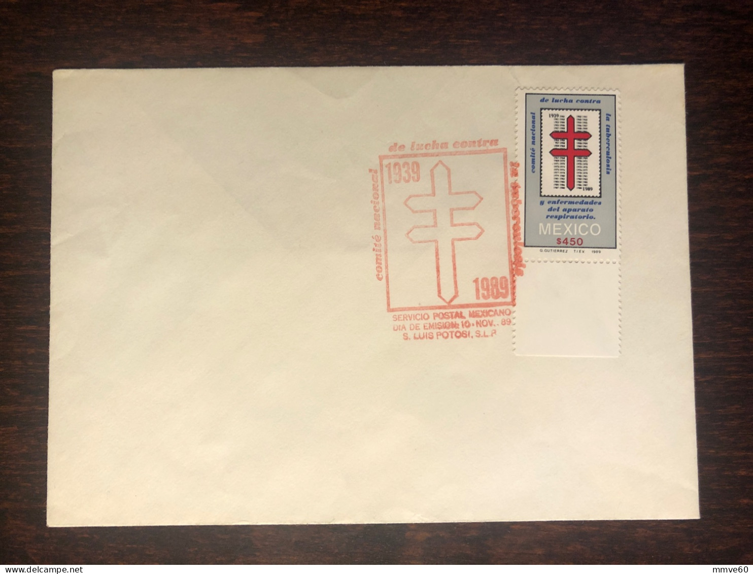 MEXICO FDC COVER 1989 YEAR TUBERCULOSIS TBC HEALTH MEDICINE STAMPS - Mexico