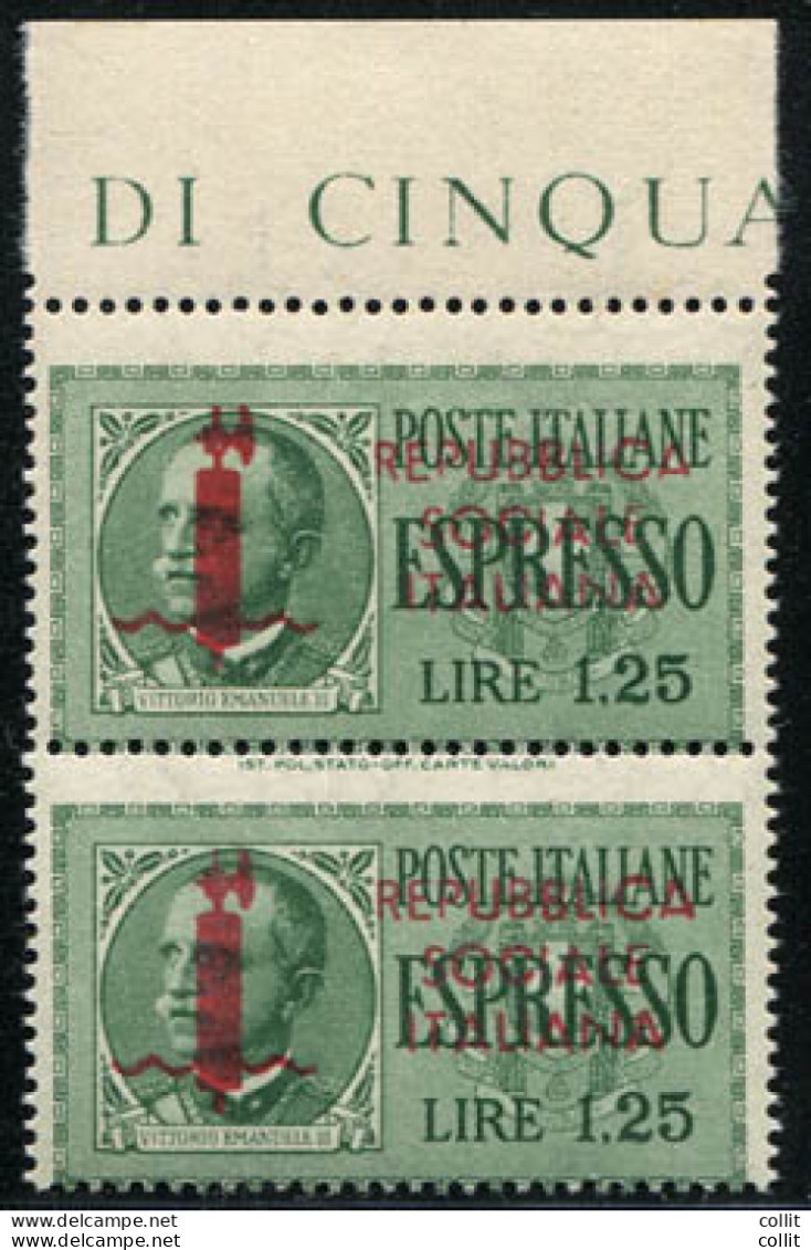 Espresso Lire 1.25 Coppia Con Dentellatura Orizzontale Spostata - Mint/hinged