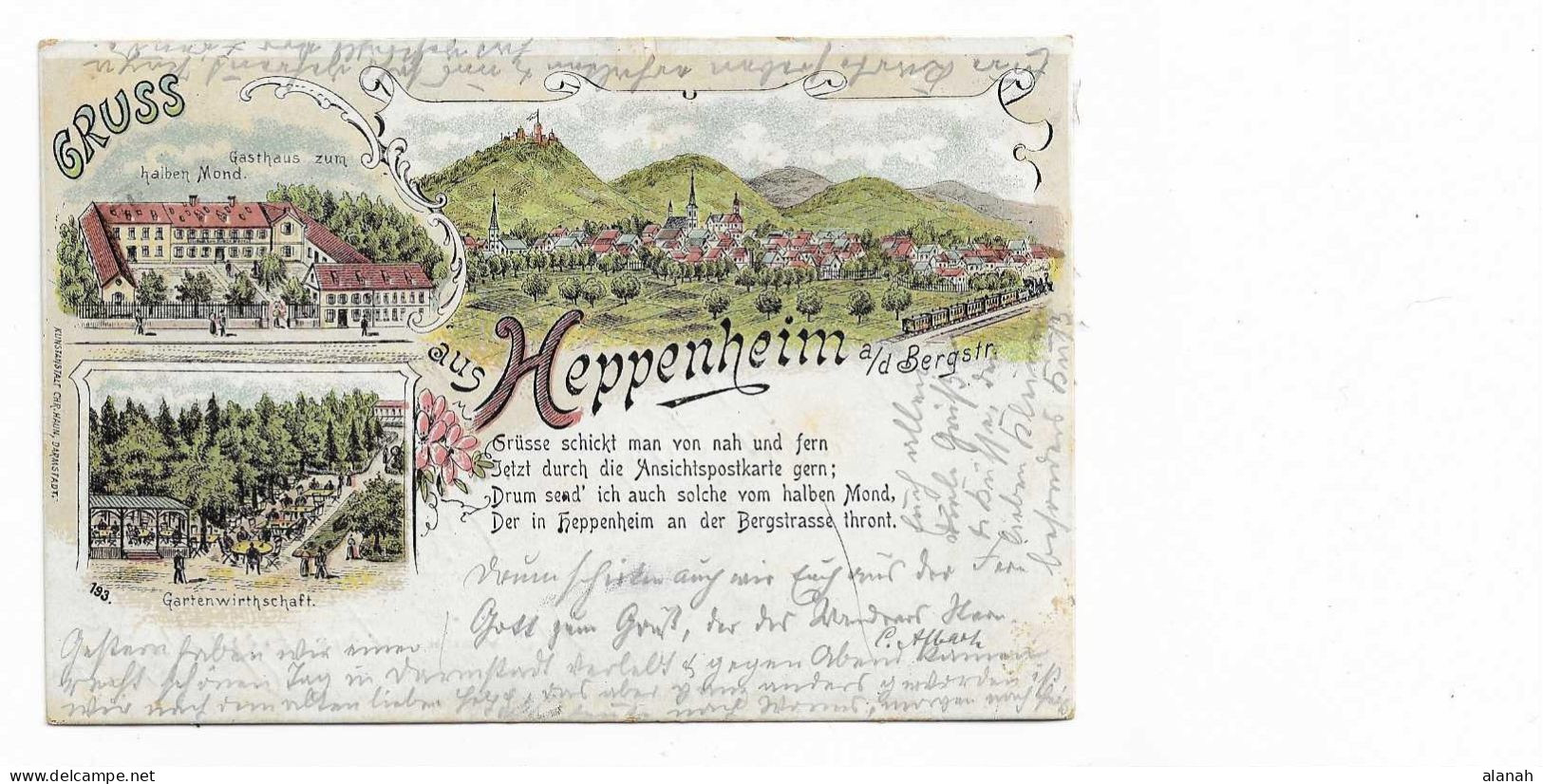 Gruss Aus HEPPENHEIM Litho. 1899 (Haun) Allemagne - Heppenheim