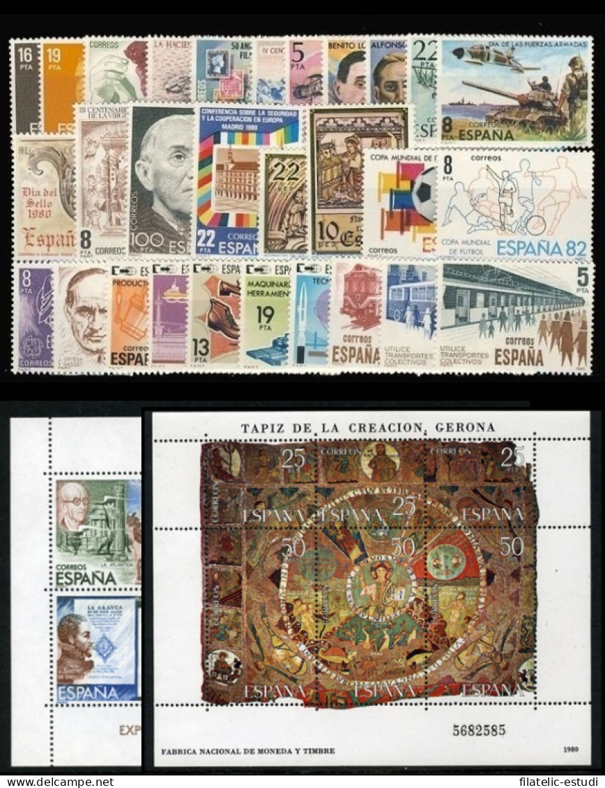 España Spain Año Completo Year Complete 1980 MNH - Full Years