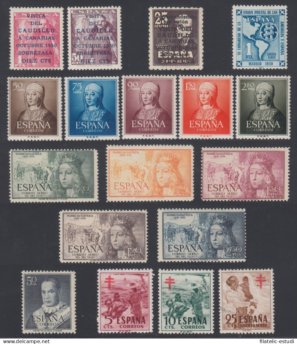 España Spain Año Completo Year Complete 1951 MNH - Volledige Jaargang