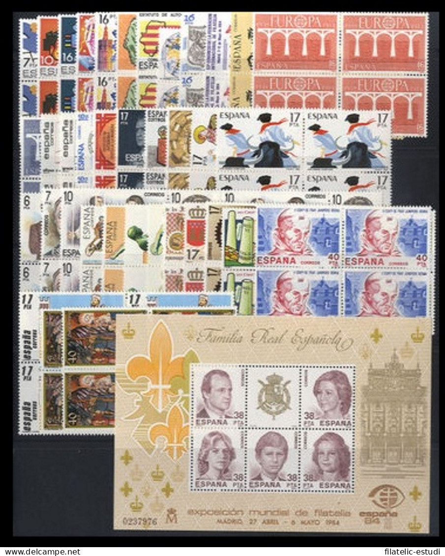 España Spain Año Completo Year Complete 1984 BL. 4  MNH - Full Years