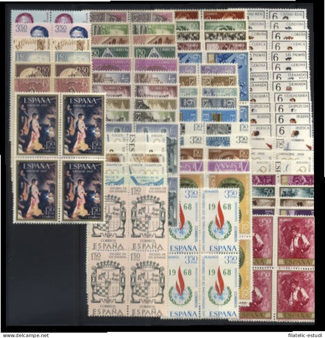 España Spain Año Completo Year Complete 1968 BL.4 MNH - Ganze Jahrgänge