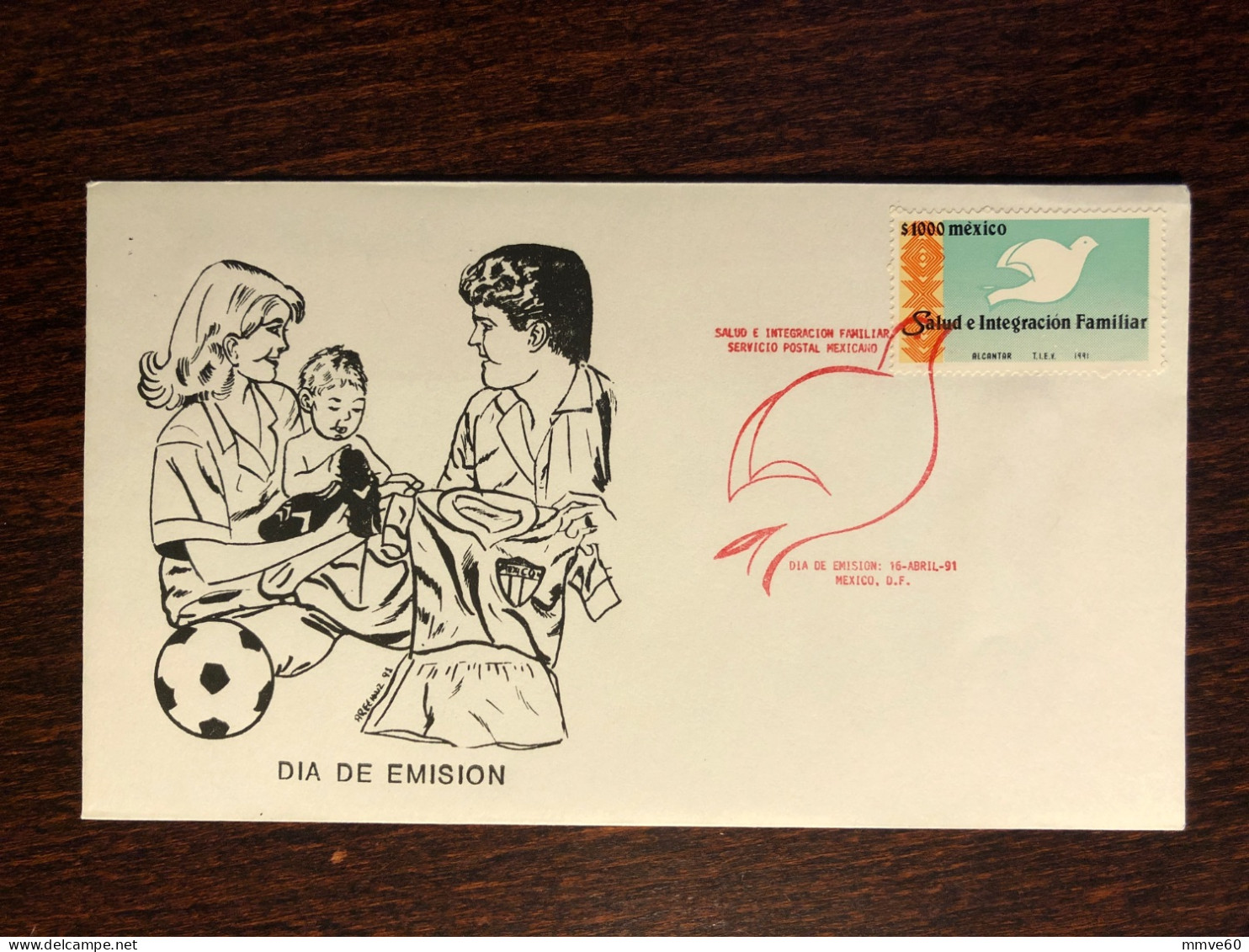 MEXICO FDC COVER 1991 YEAR HEALTH OF FAMILY HEALTH MEDICINE STAMPS - Mexico