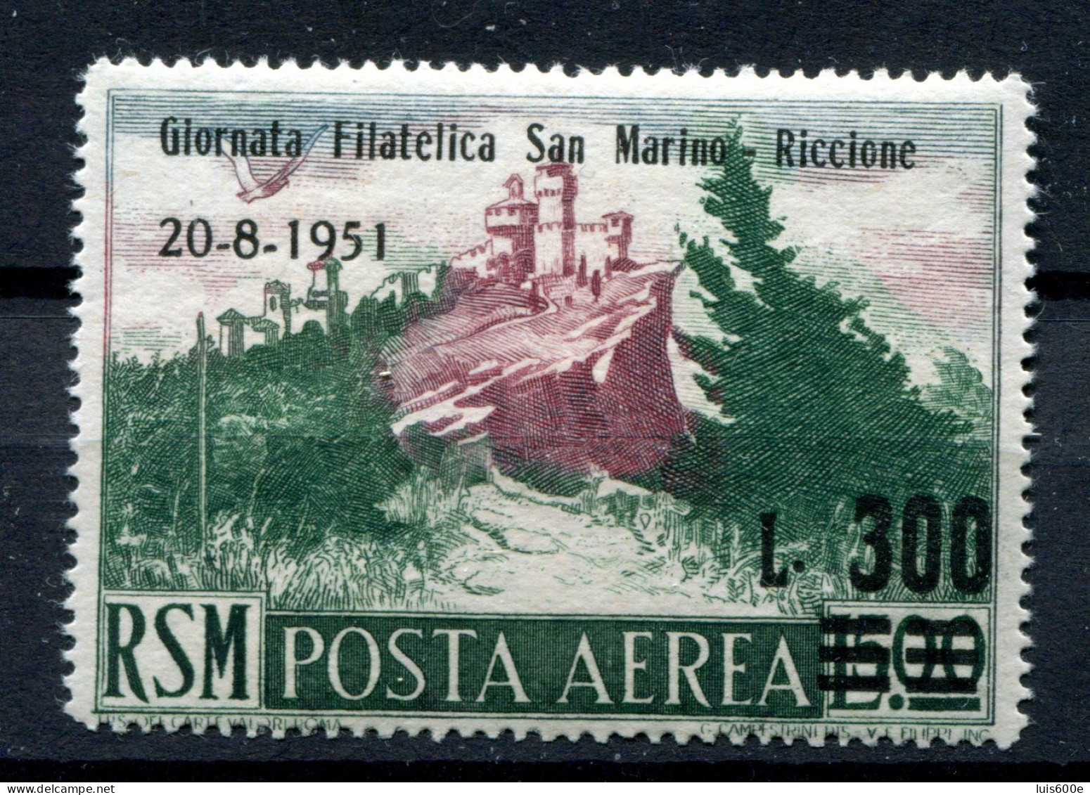 1951.SAN MARINO.AEREO.YVERT 87**.NUEVO SIN FIJAASELLOS(MNH).CATALOGO 100€ - Luftpost