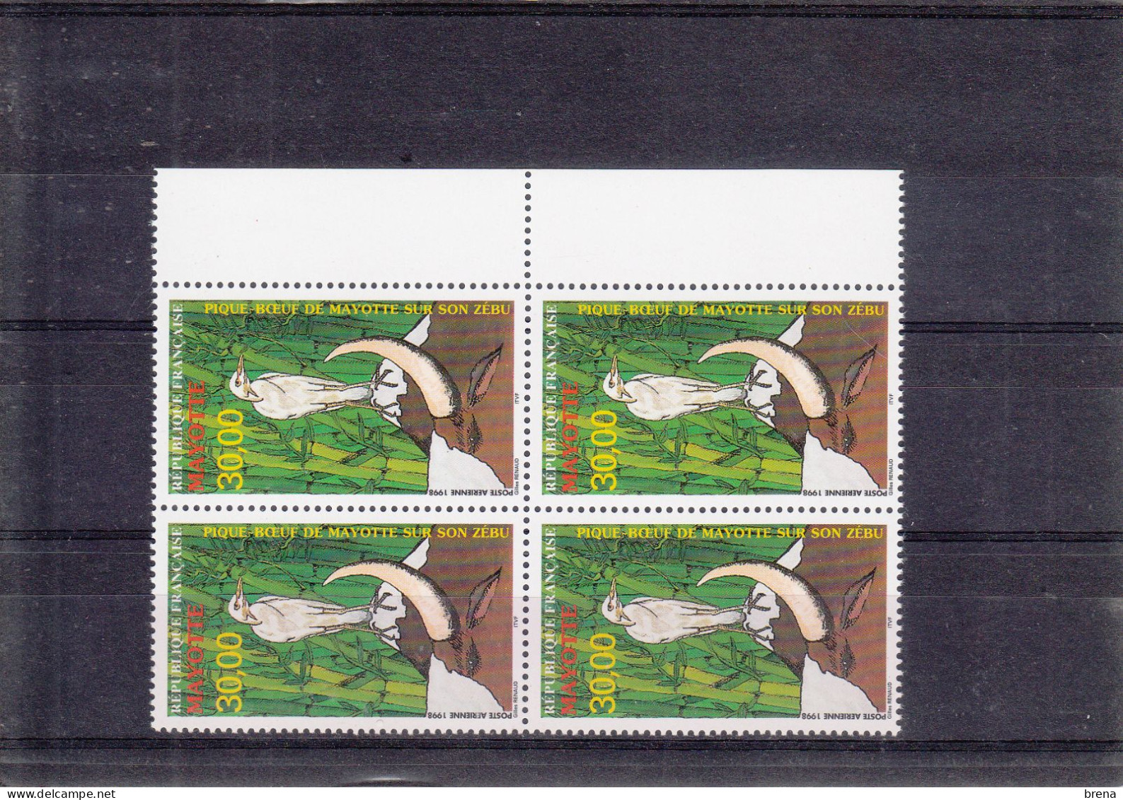 MAYOTTE    PA 3   FAUNE  OISEAU DE MAYOTTE  NEUFS XX EN BLOC DE 4 - Airmail