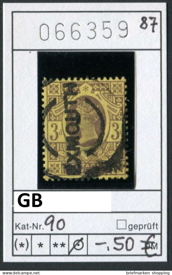 Grossbritannien 1887 - Great Britain 1887 - Grand Bretagne 1887 - Michel 90 -  Oo Oblit. Used Gebruikt "Exmouth" - Gebruikt