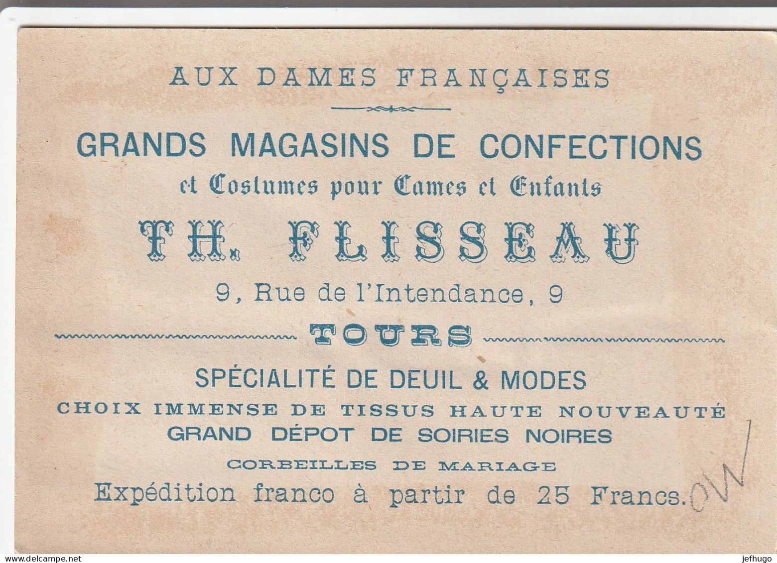 68 - CHROMO AUX DAMES FRANCAISES . TH FLISSEAU TOURS 37 . HOMME DE GUEMENE  .  SCAN - Félix Potin